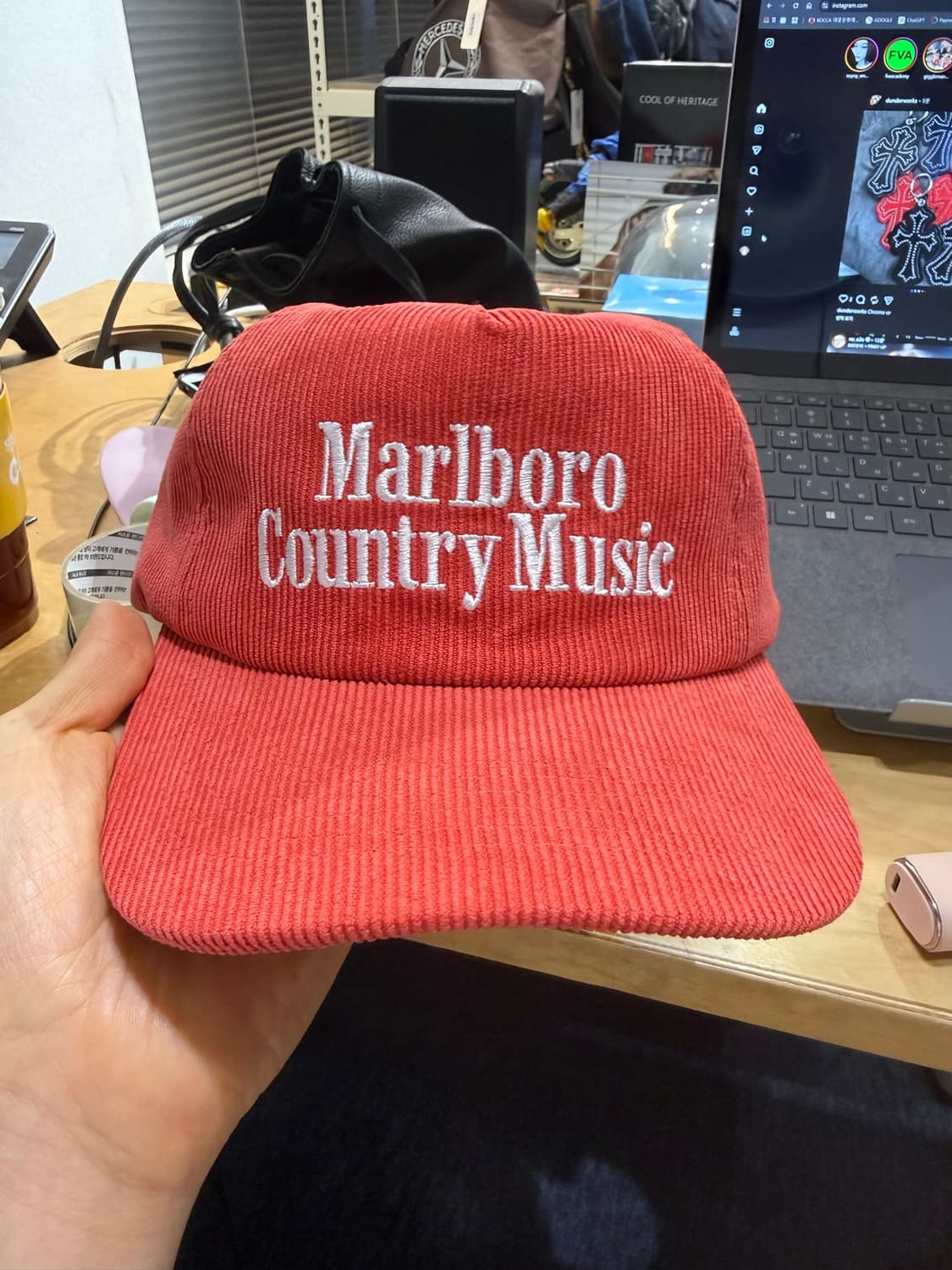 말보로 Marlboro 코듀로이 캡  상품이미지1