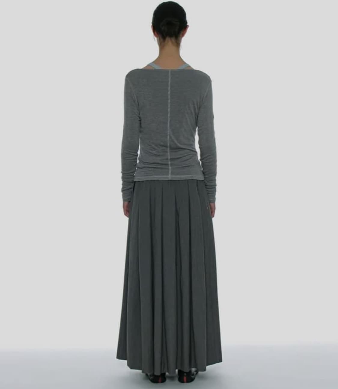 파르티멘토우먼 CUT OFF GATHERING 플리츠 스커트  상품이미지3