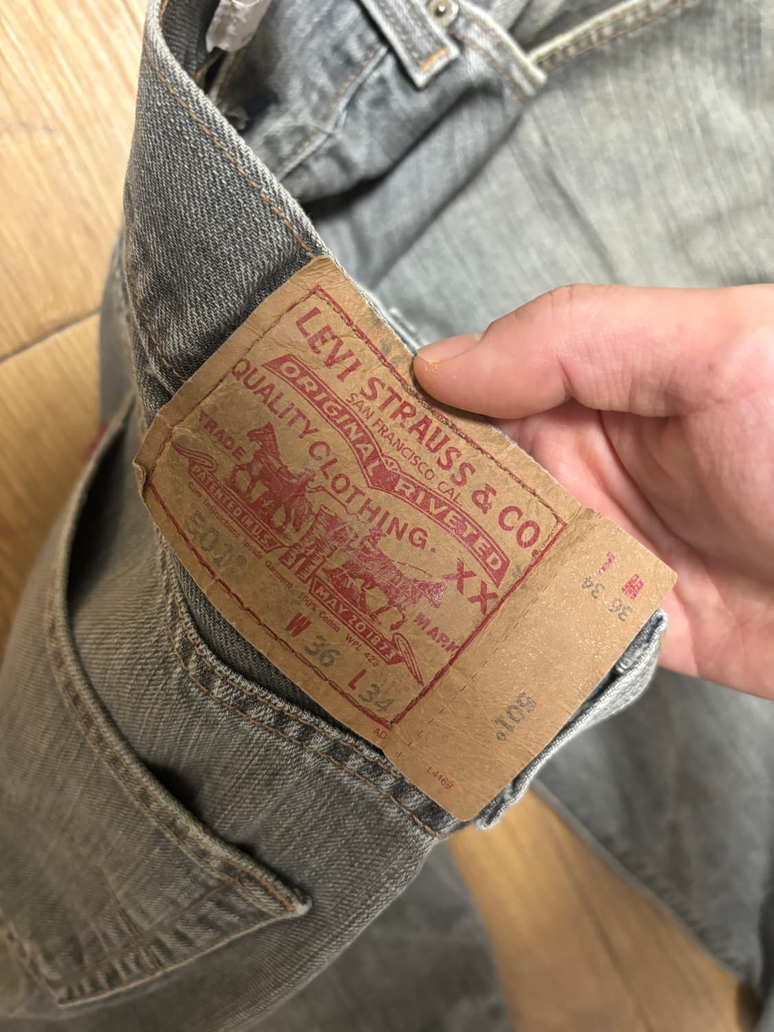 리바이스501 그레이진 36x34 상품이미지4