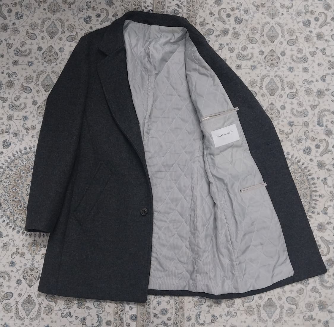 커스텀멜로우 양가죽배색 그레이 울코트 105 상품이미지5