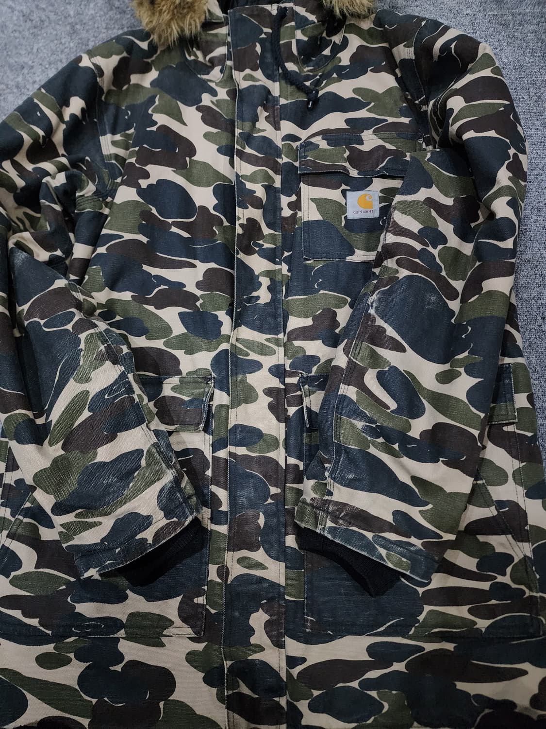 칼하트 시베리안 카모플라쥬 카모 파카 S 상품이미지5