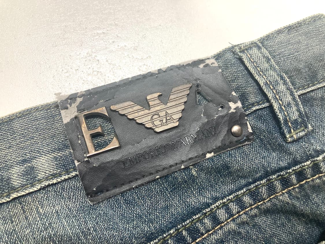 90s 엠포리오 아르마니 워싱진 데님 팬츠 36-38 상품이미지10
