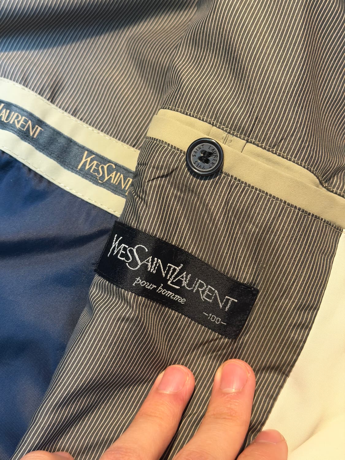 90s YSL 입생로랑 블루종 봄버자켓 베이지 상품이미지4