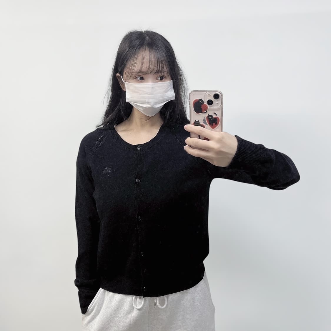 버버리 칠드런 기마 자수 로고 라운드 가디건 블랙 상품이미지1