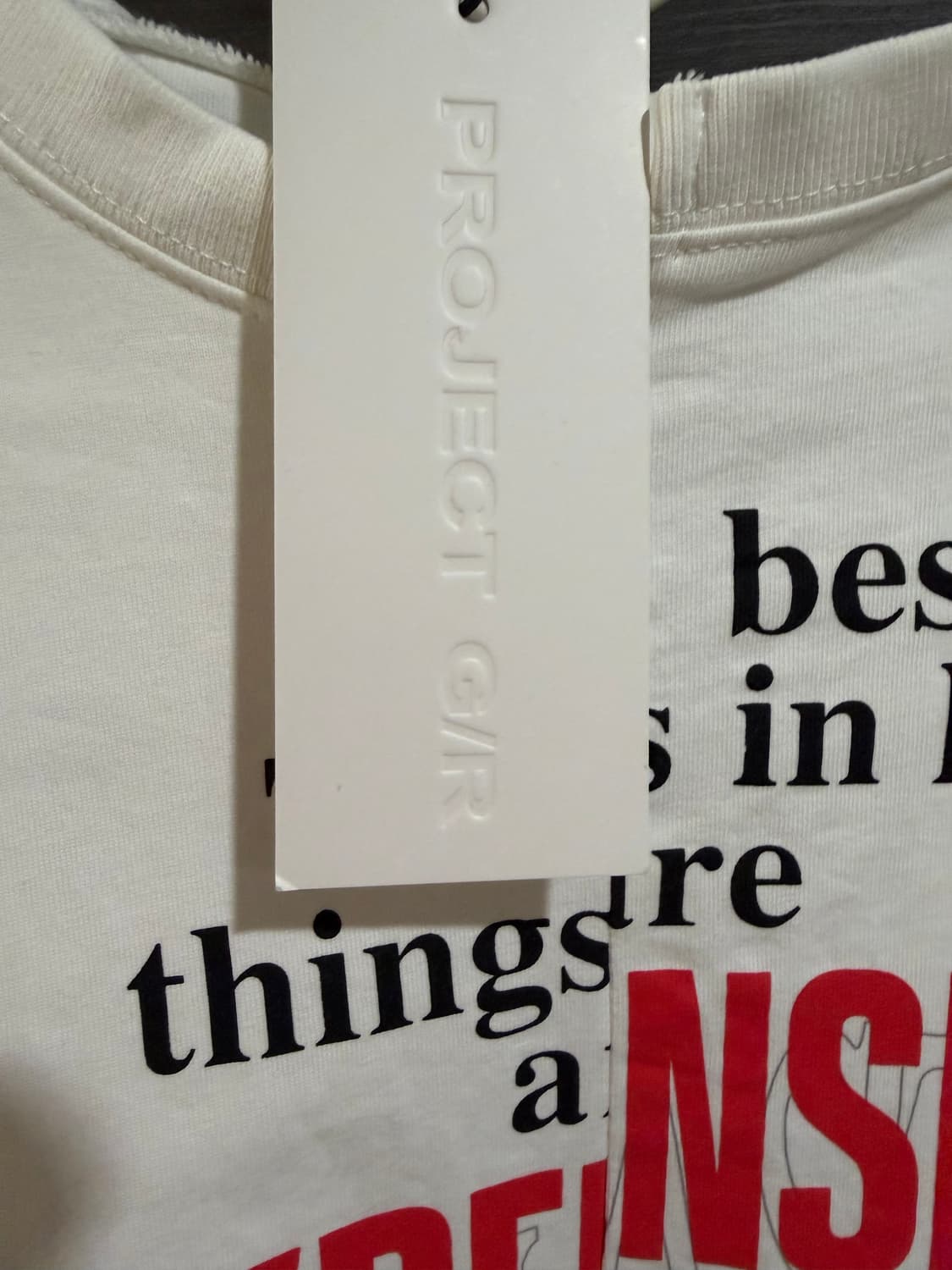 프로젝트 G/R 스플릿 티셔츠 화이트 3사이즈 (미착용) 상품이미지3