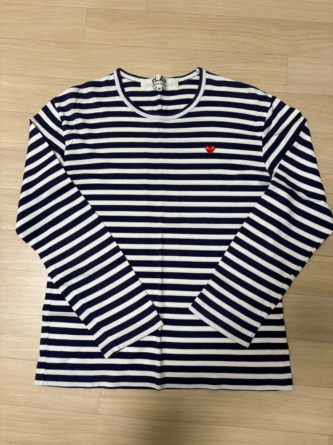 플레이 꼼데가르송 PLAY 미니하트 와펜 스트라이프 긴팔티 상품이미지3