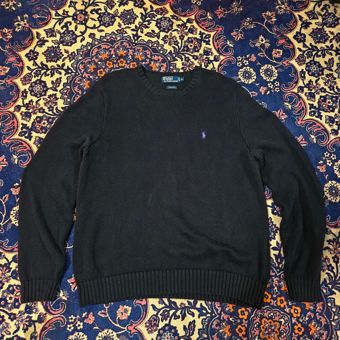 폴로랄프로렌 퍼플 포니자수 니트 스웨터 XL size 상품이미지1