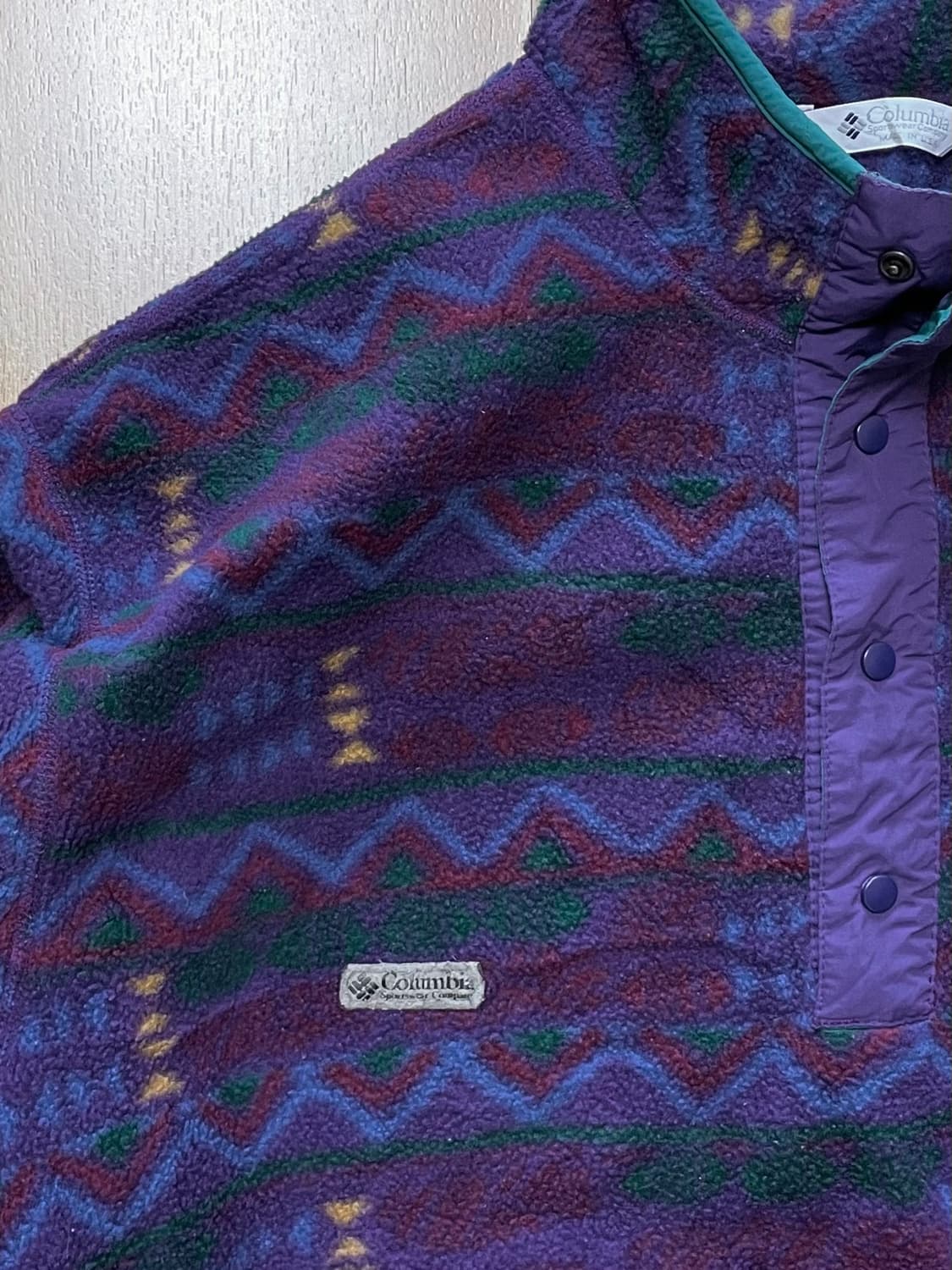 국내 유일 90s Made USA 빈티지 콜롬비아 컬럼비아 패턴 후리스 상품이미지2