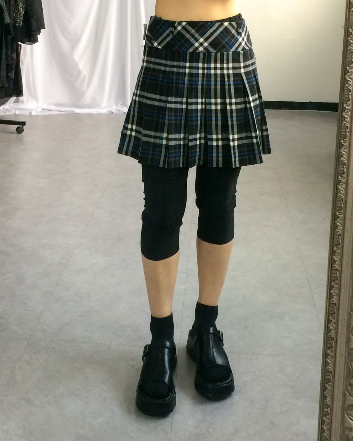 Check pattern pleats mini skirt 상품이미지5