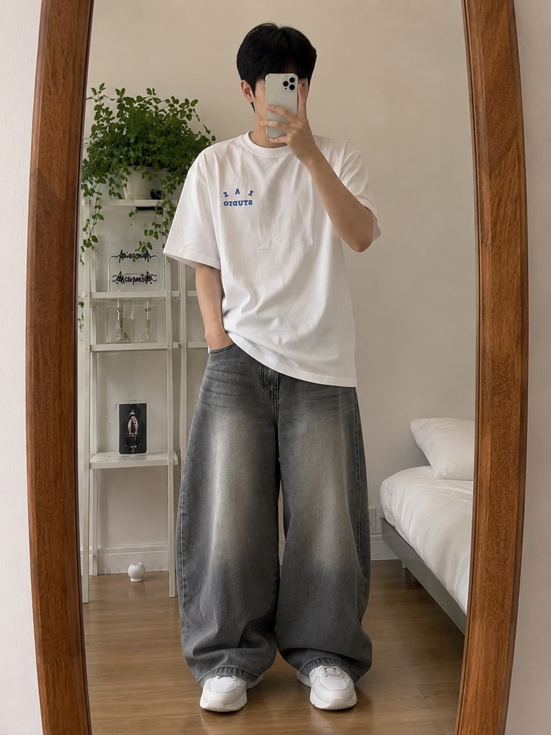 그레이 와이드 팬츠 상품이미지1