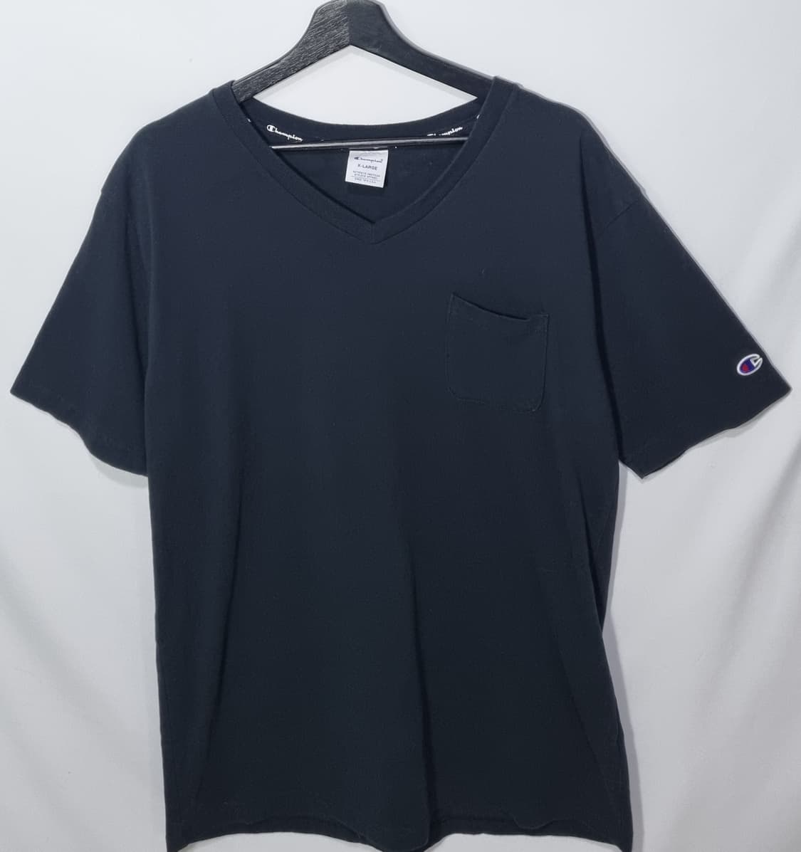 XL ) 챔피온 블랙 브이넥 반팔티 상품이미지1