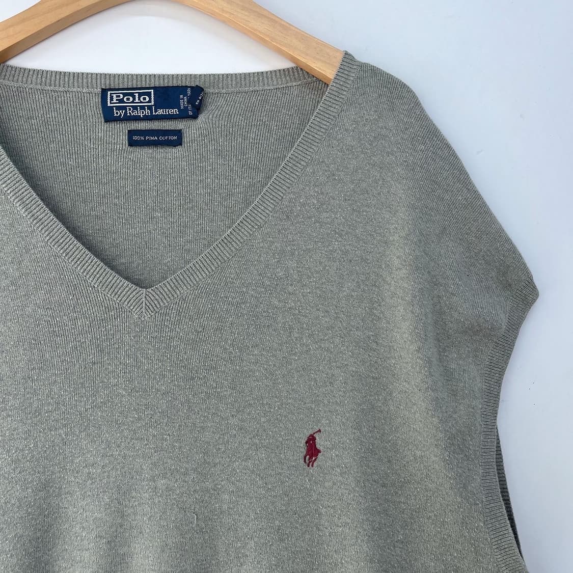 폴로 랄프로렌 기본 포니 빅사이즈 카키그레이니트베스트 상품이미지3