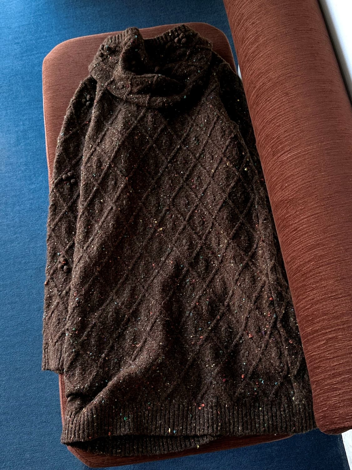 Design patterned hooded long knit jacket 상품이미지5