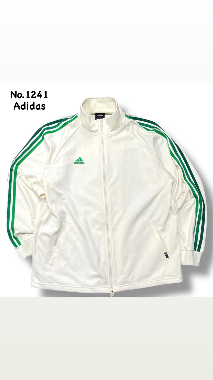 아디다스 흰초 화이트 그린 오버핏 져지 삼선 트랙탑 L XL 상품이미지1