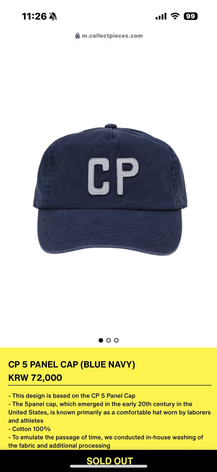 컬렉트피시스 CP 볼캡(blue navy) 상품이미지1