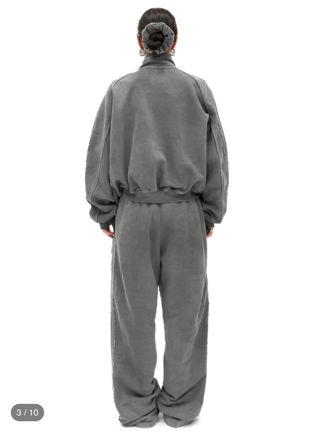 Beaded track jacket washed grey 상품이미지2