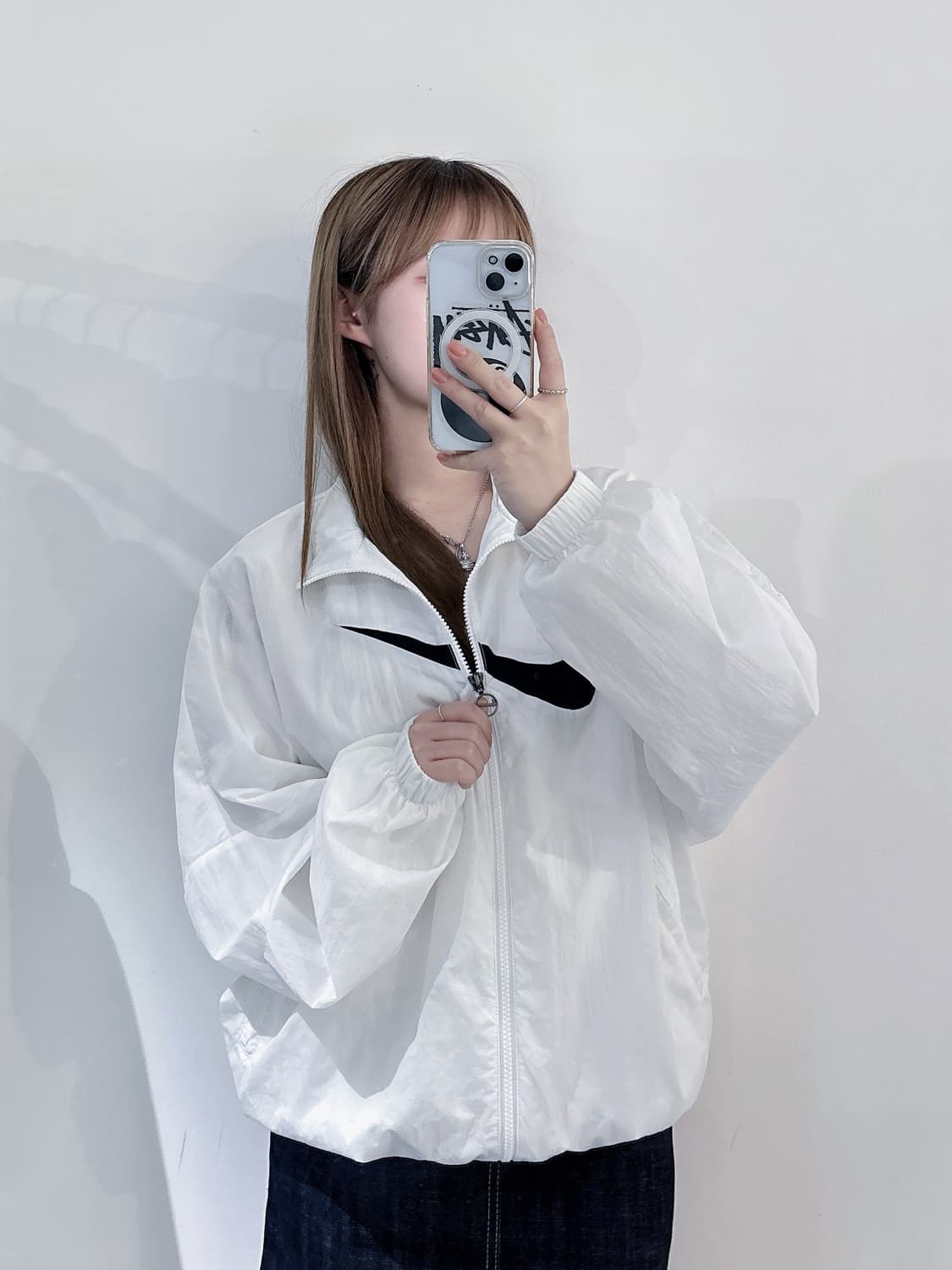 나이키 화이트 빅스우시 오버핏 바람막이 상품이미지2