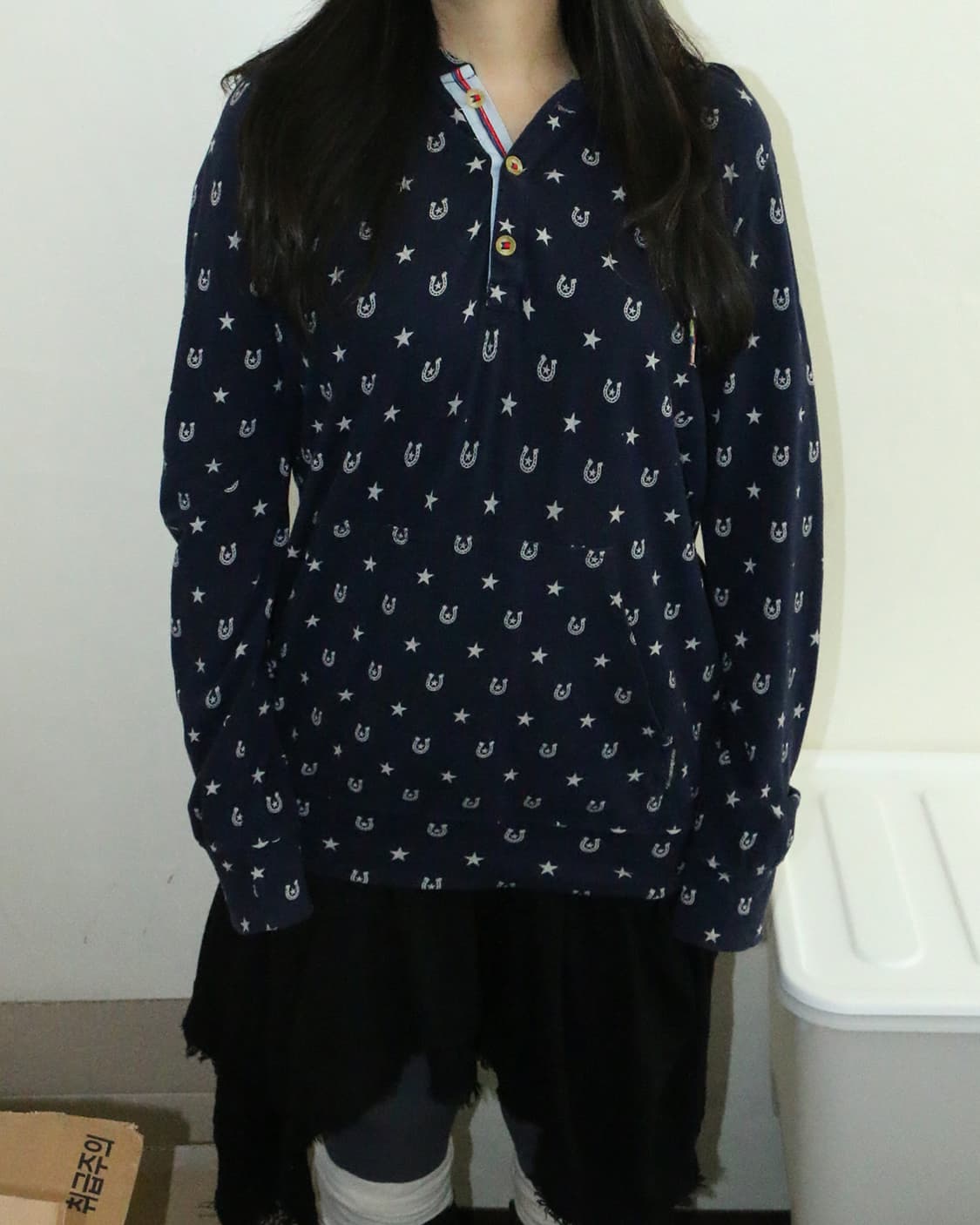 네이비 멀티 버튼 후디 상품이미지4