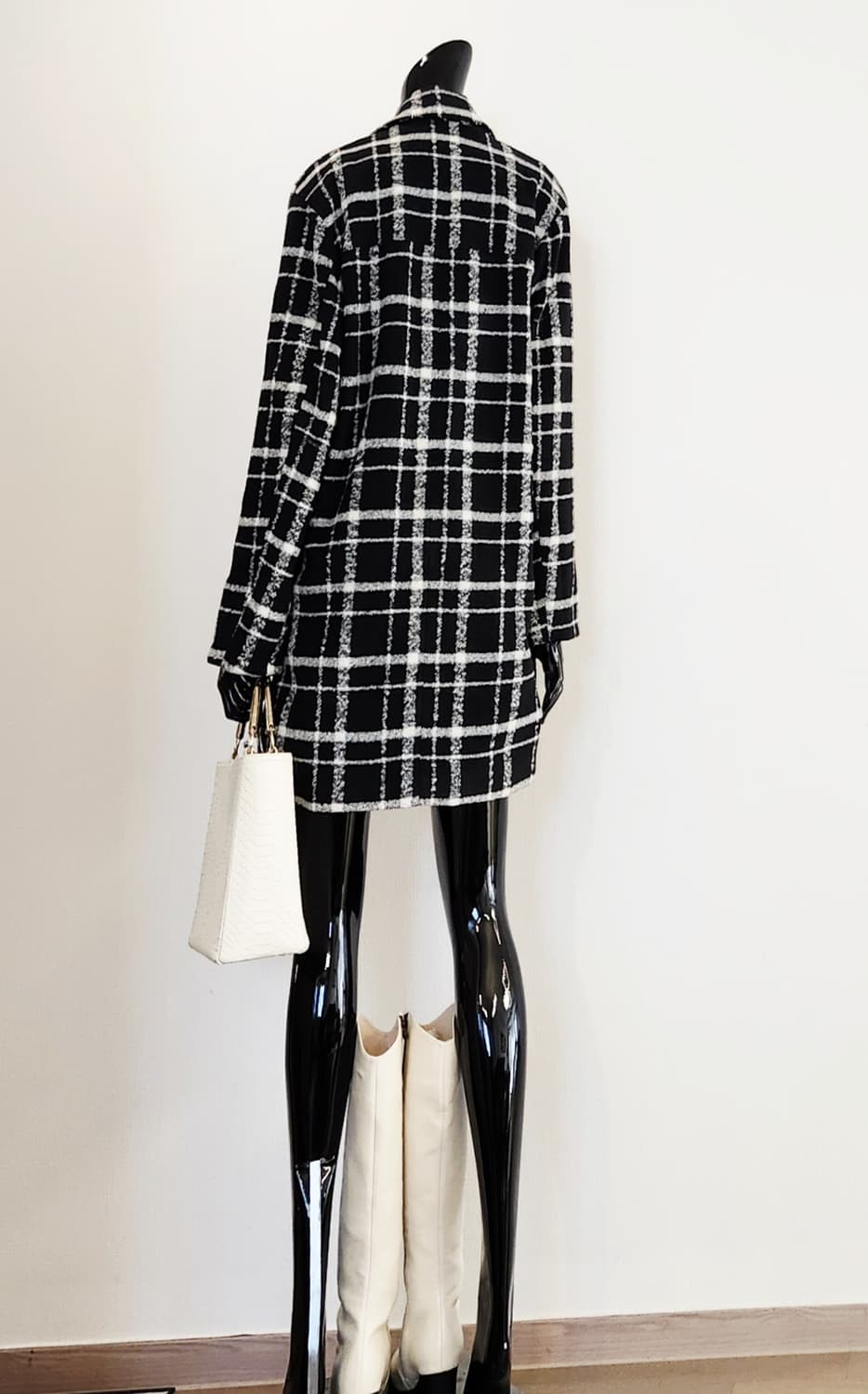 블랙체크코트  상품이미지5