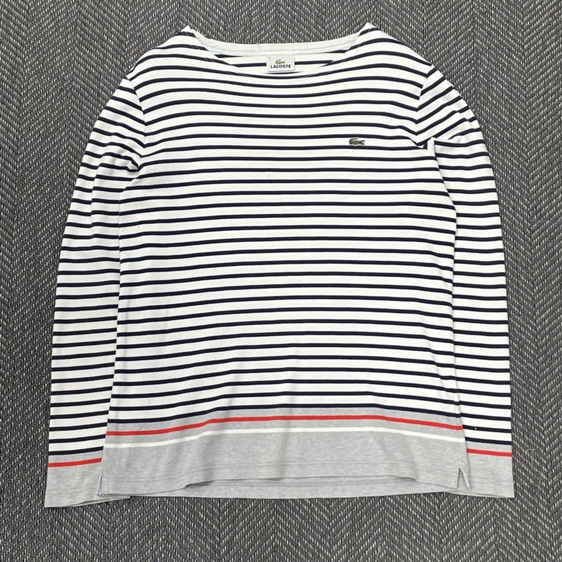 라코스테 자수 패치 스트라이프 롱슬리브 v0304 상품이미지1