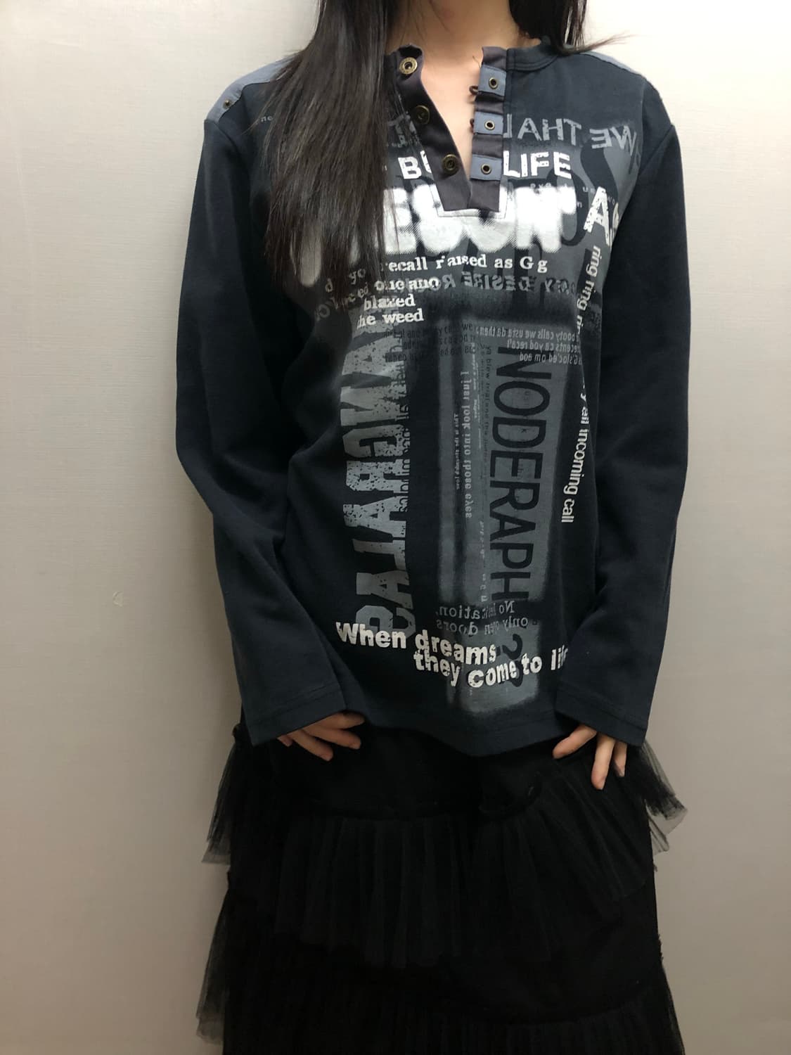 빈티지 네이비 와투케 롱 슬리브 상품이미지5