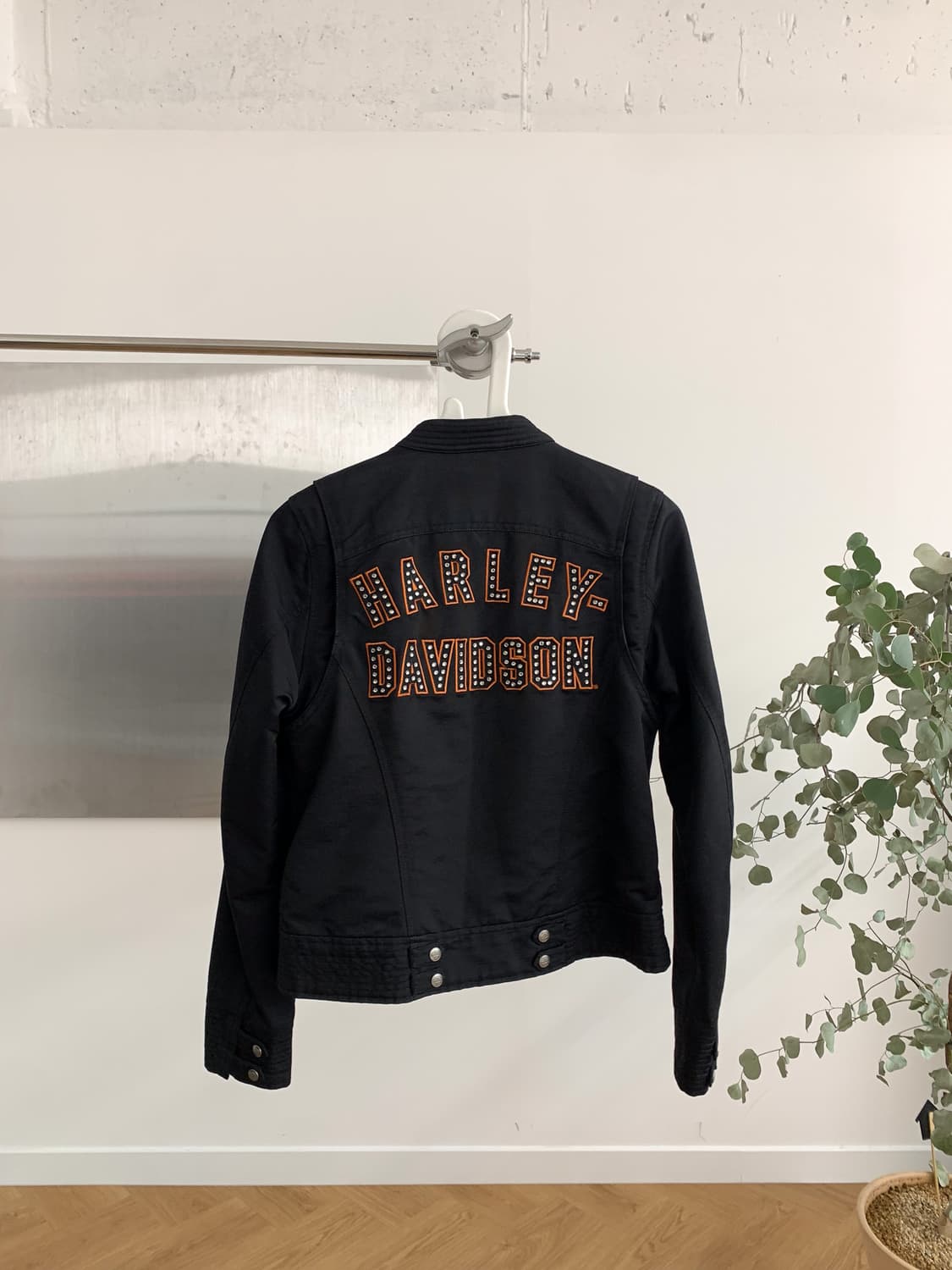 할리 데이비슨 큐빅 레터링 바이커 자켓 90  상품이미지4