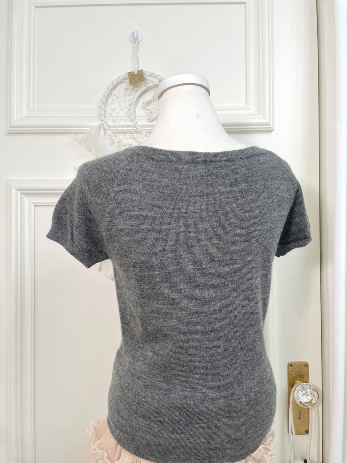 charcoal button point knit top 상품이미지4