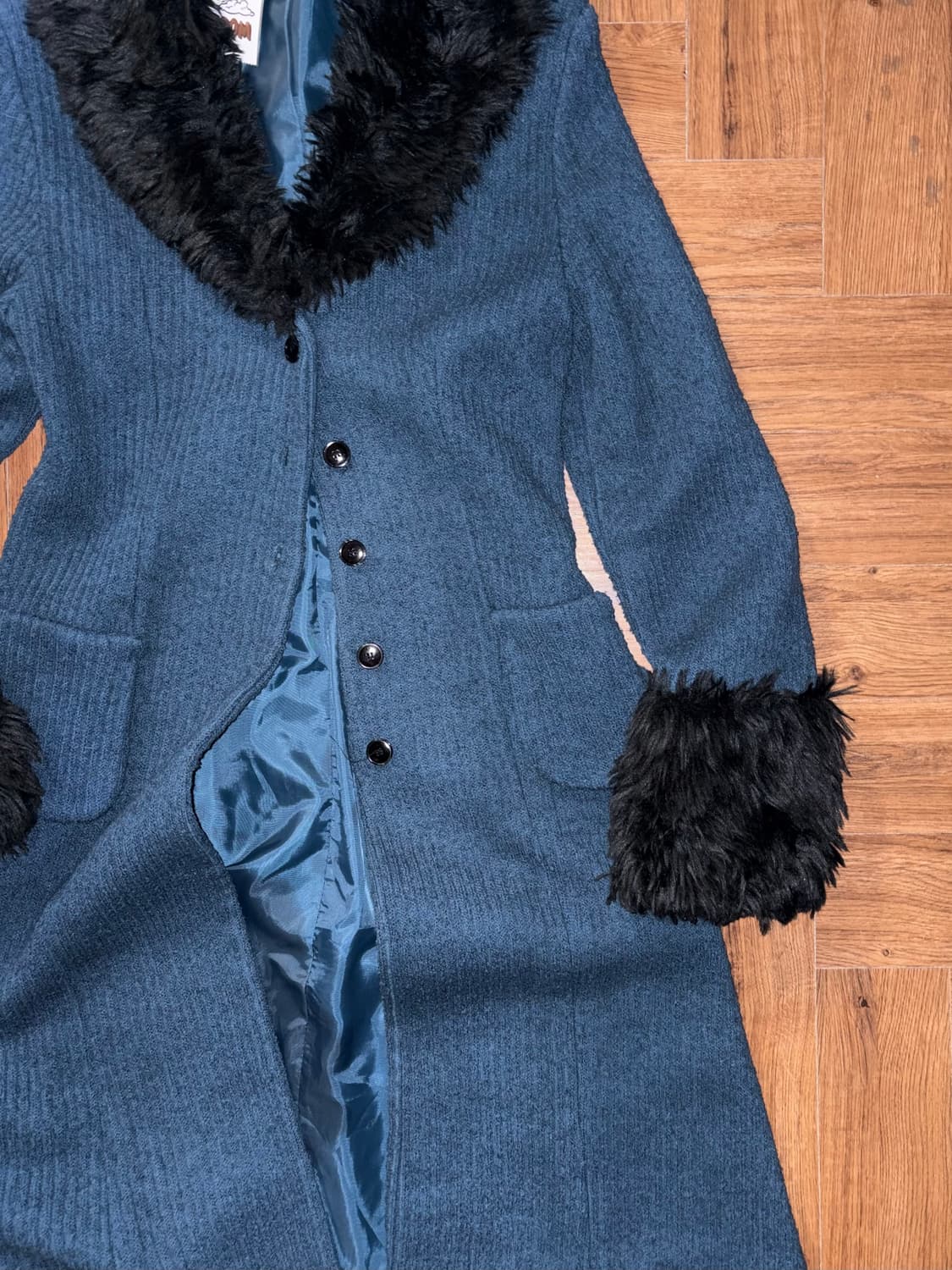 빈티지 퍼 트리밍 코트 상품이미지5