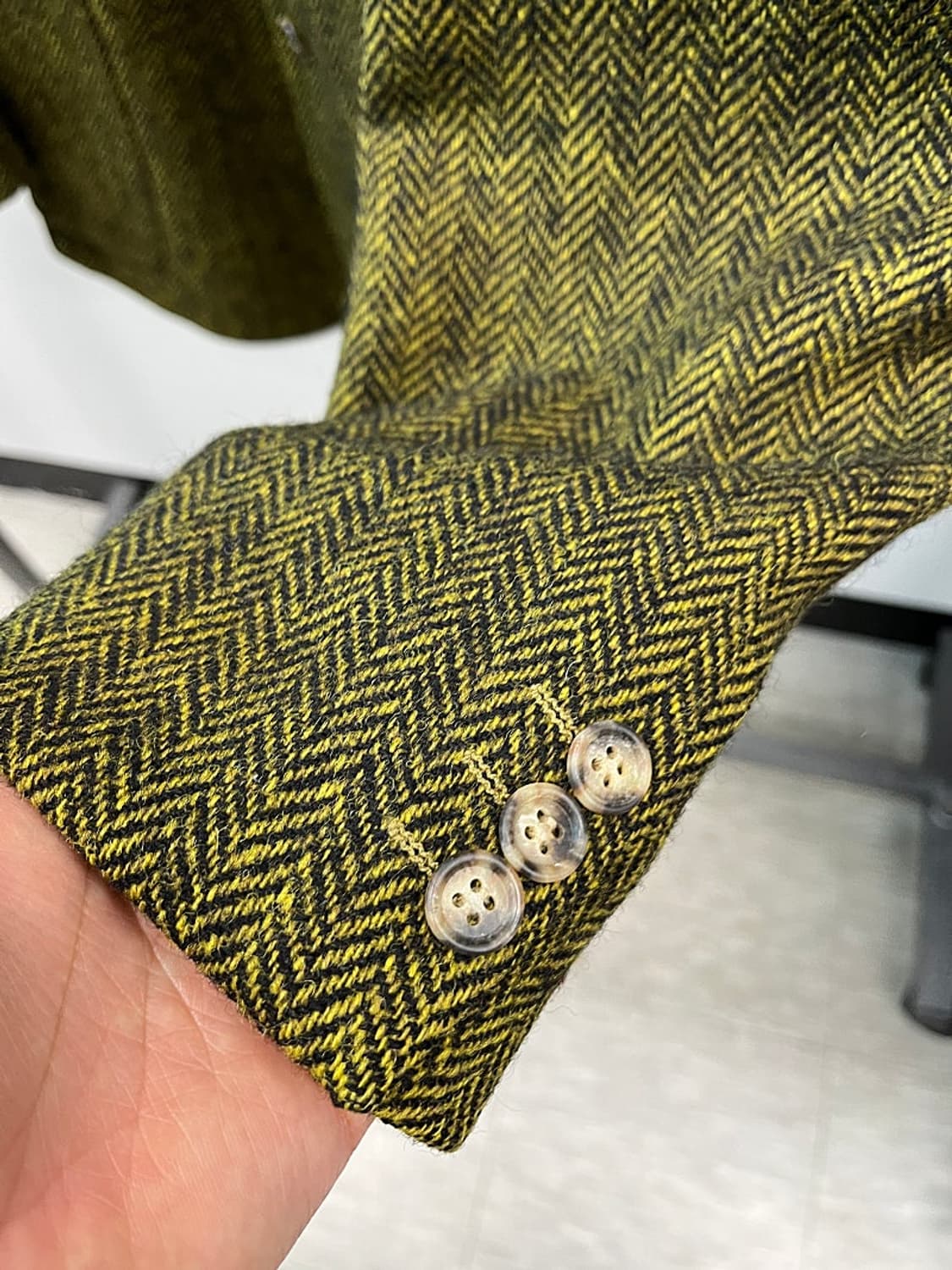 110-115) 휴고보스 00s 그린 헤링본 자켓  상품이미지7