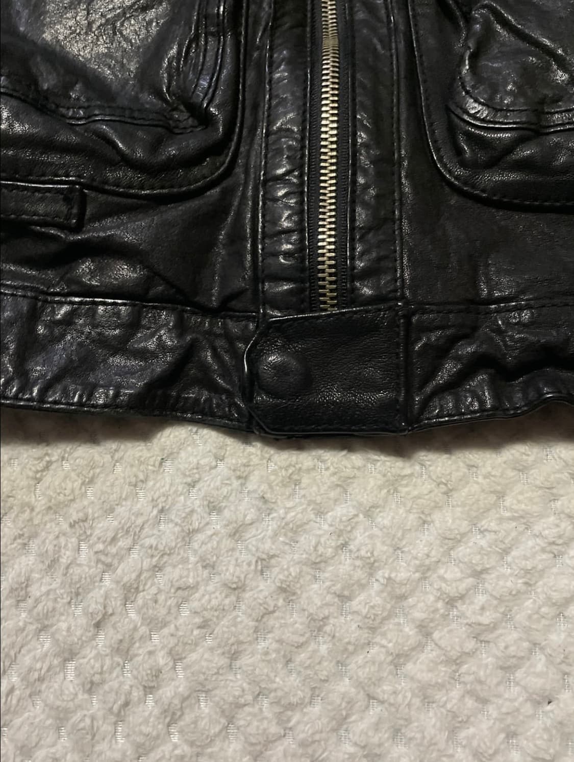 광희시장 웨스턴 무드 램스킨 양가죽 포켓 레더 자 켓 다크 브라운 상품이미지4