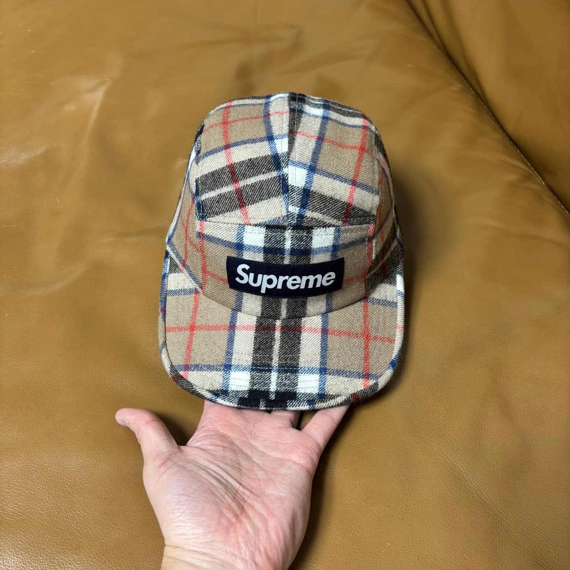 슈프림 캠프캡 모자 박스로고 버버리 체크 상품이미지2