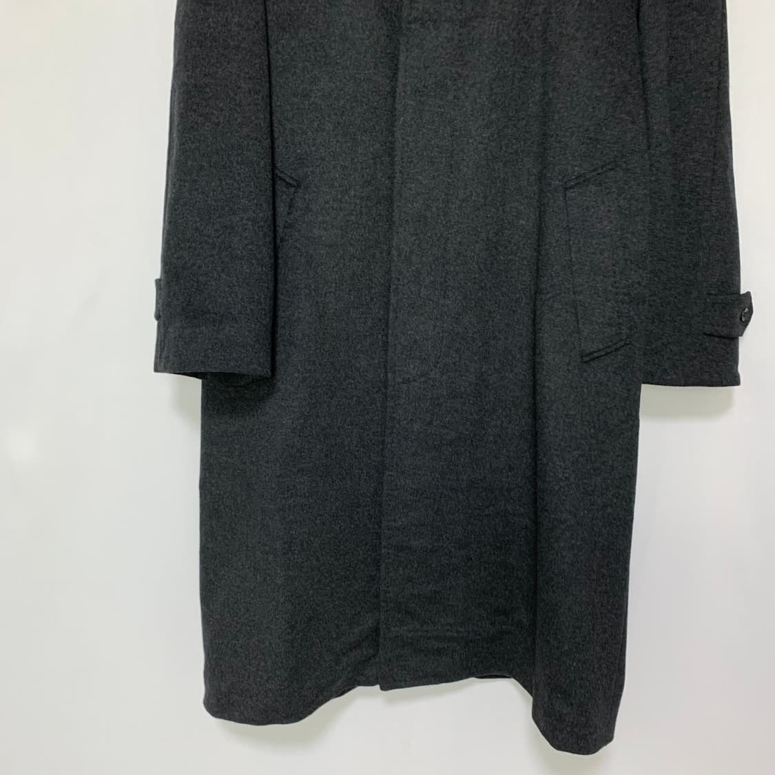 빈티지 캐시미어 100% 차콜 롱코트 남녀공용 상품이미지3