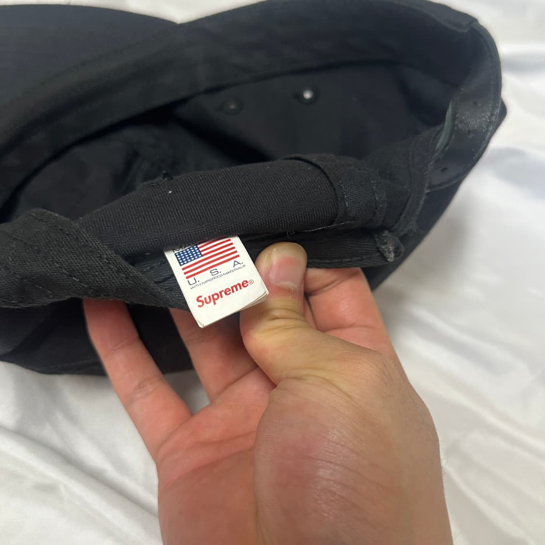 슈프림 워시드 치노 트윌 캠프캡 블랙 모자 상품이미지2