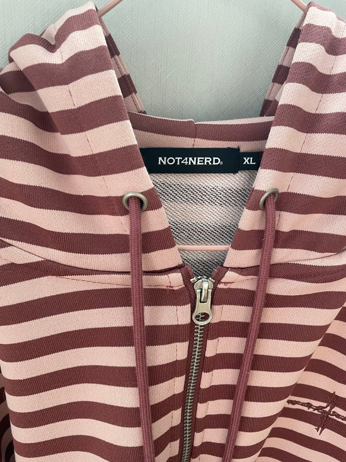 낫포너드 pink Stripe Hood Zip Up (XL) 상품이미지2
