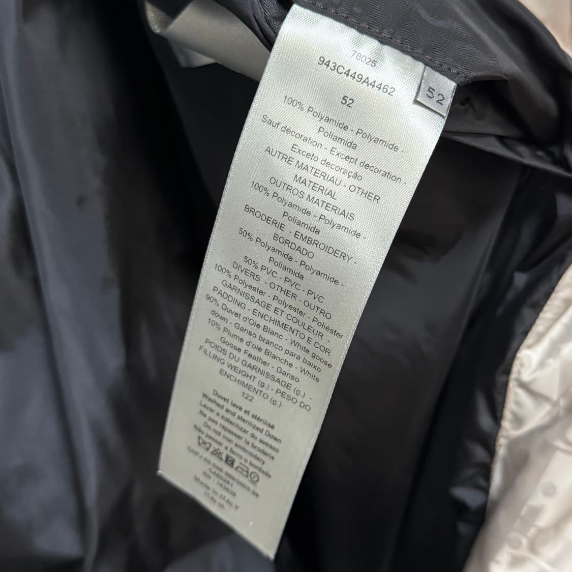 [S급/52] 디올 오블리크 패딩 실버 풀구성 상품이미지6