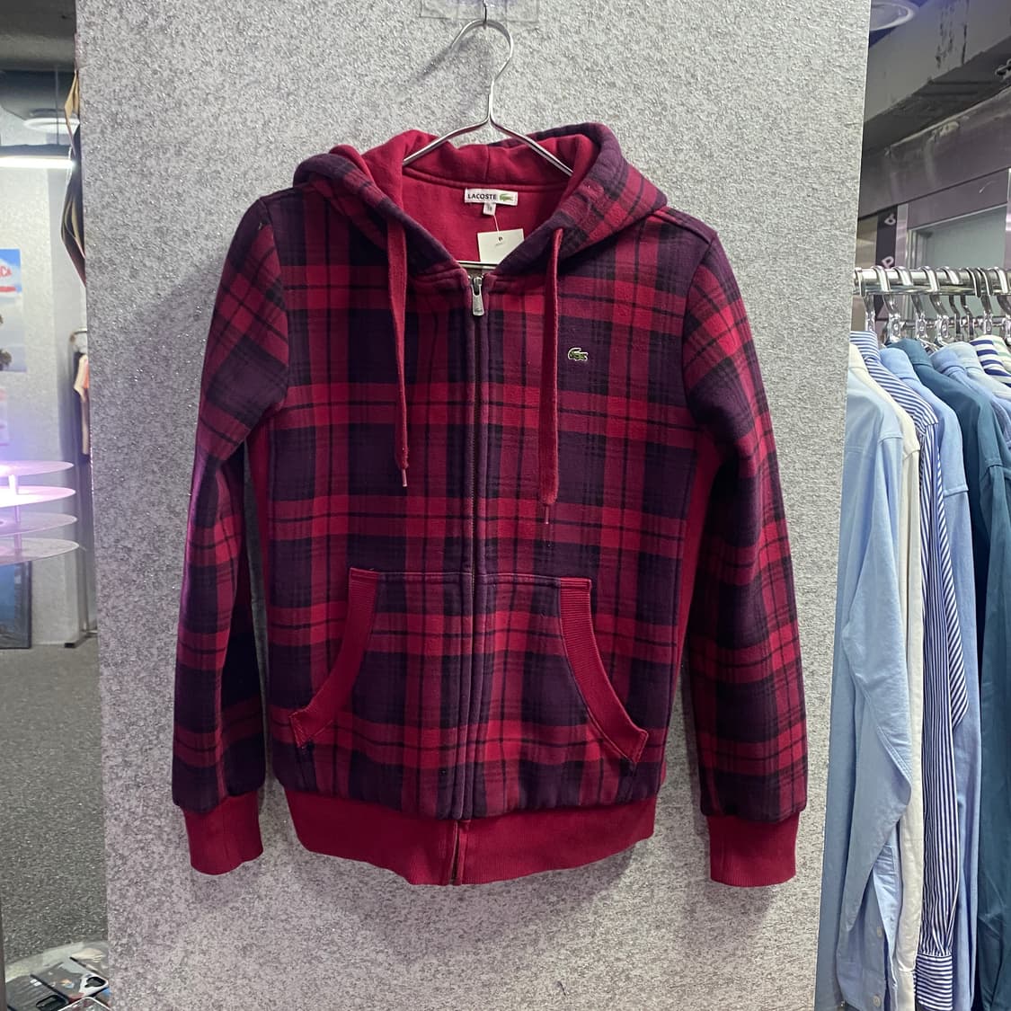 라코스테 스몰로고 체크패턴 후드자켓 B3171 상품이미지2