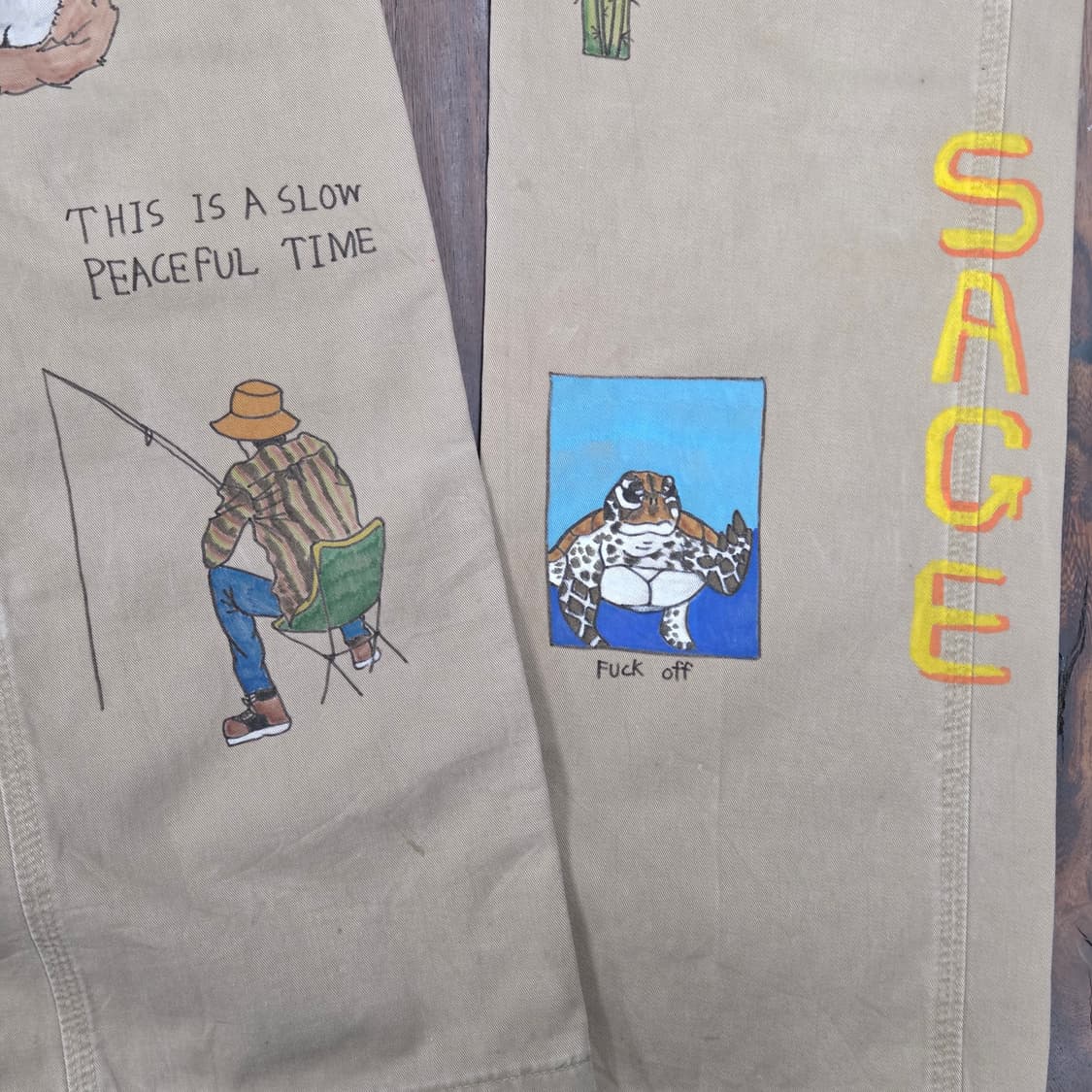 칼하트 핸드드로잉 팬츠 상품이미지5