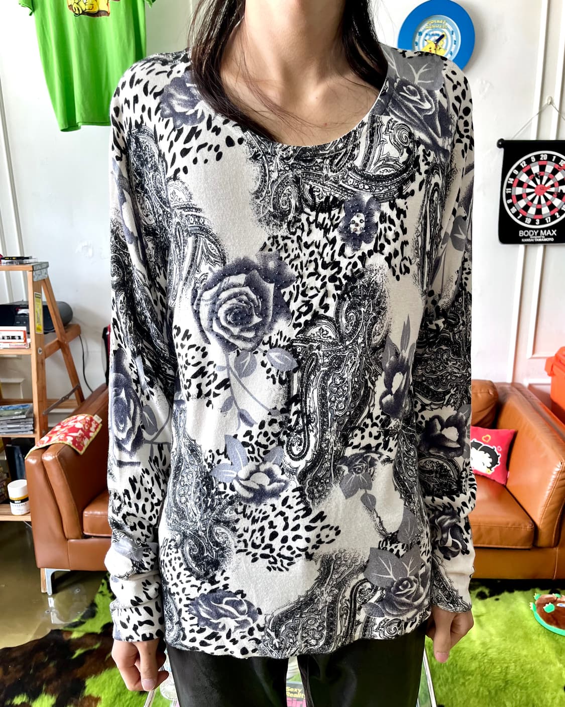 Vintage Psychedelic Pattern Long Sleeve 상품이미지2