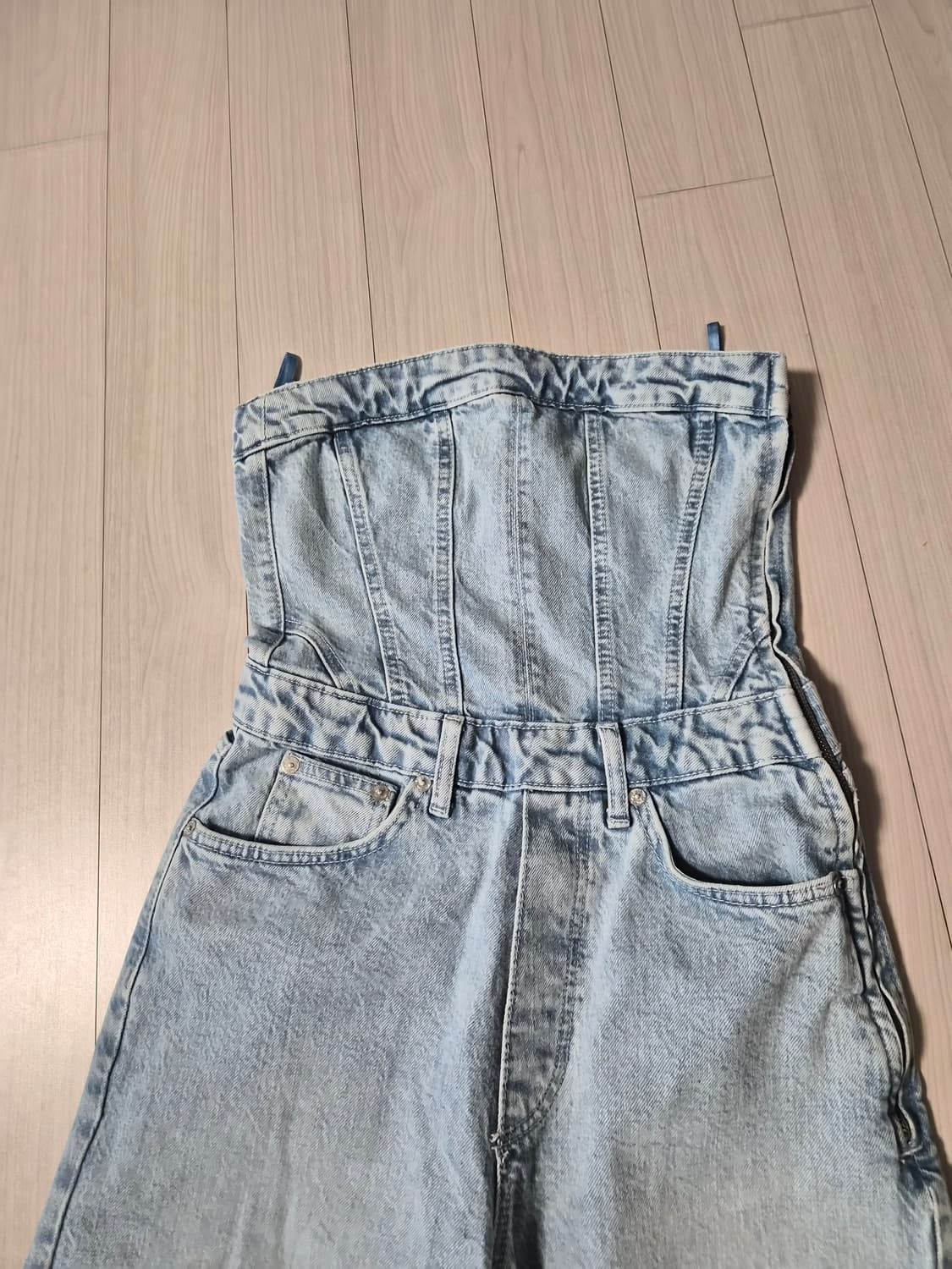 자라 슬리브리스 데님 점프수트 상품이미지2