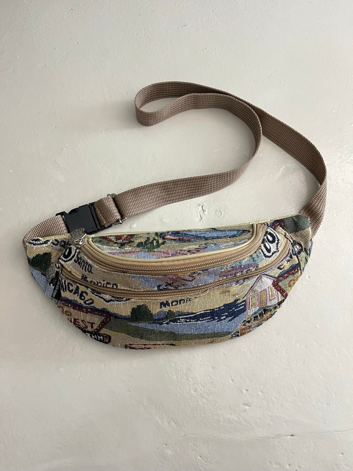 빈티지 Route 66 테피스트리 웨이스트 백 힙색 상품이미지1