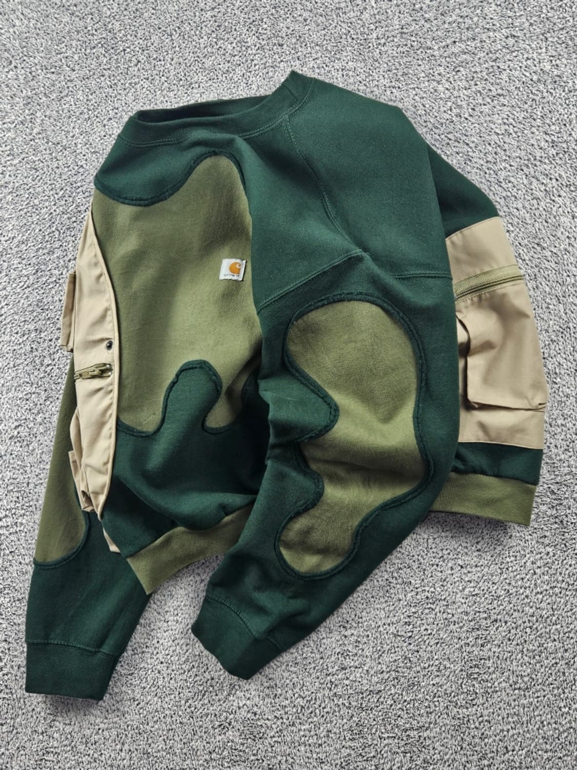 칼하트 포켓 베스트 아플리케 커스텀 맨투맨 스웻 셔츠 (L추정)/9318 상품이미지3