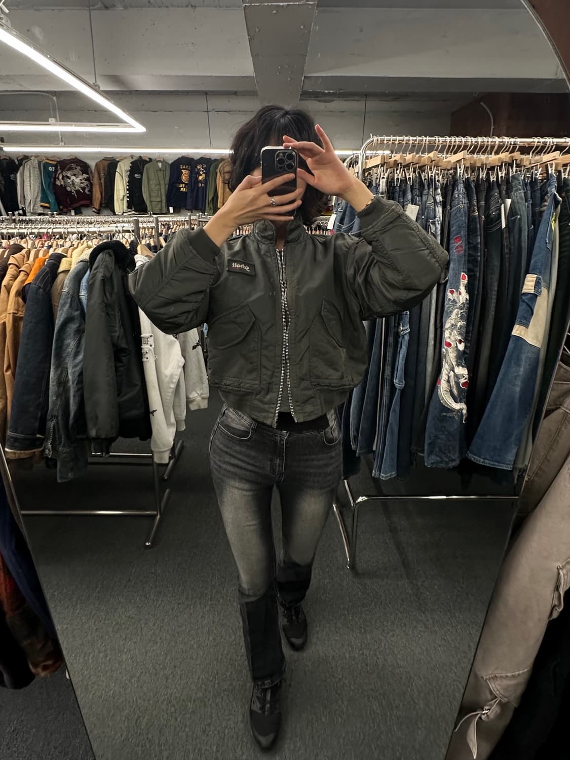 OS)쇼트 빈티지 패치 항공점퍼 MA-1 상품이미지1