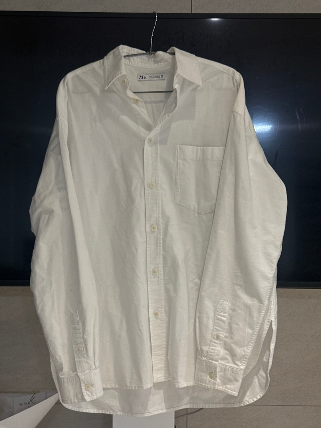 ZARA 자라 오버핏 화이트 셔츠 남성S 상품이미지1