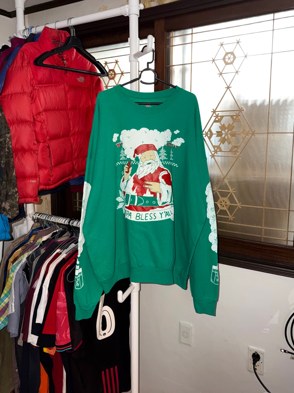 헤인즈 산타 전담 베이핑 크리스마스 스웻셔츠 기모 맨투맨 상품이미지2