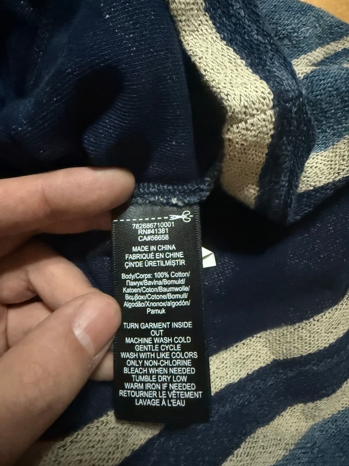 RRL 프렌치 테리 스트라이프 인디고 콘튼 후디 상품이미지5