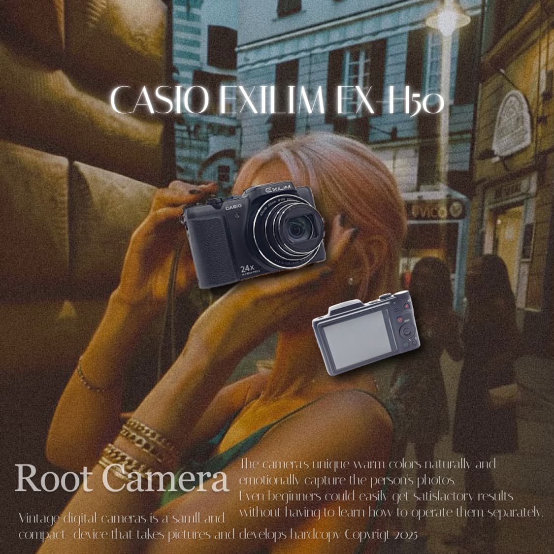 카시오 엑슬림 EX-H50 + 케이스 미드나잇 블랙🖤빈티지 디카 상품이미지1