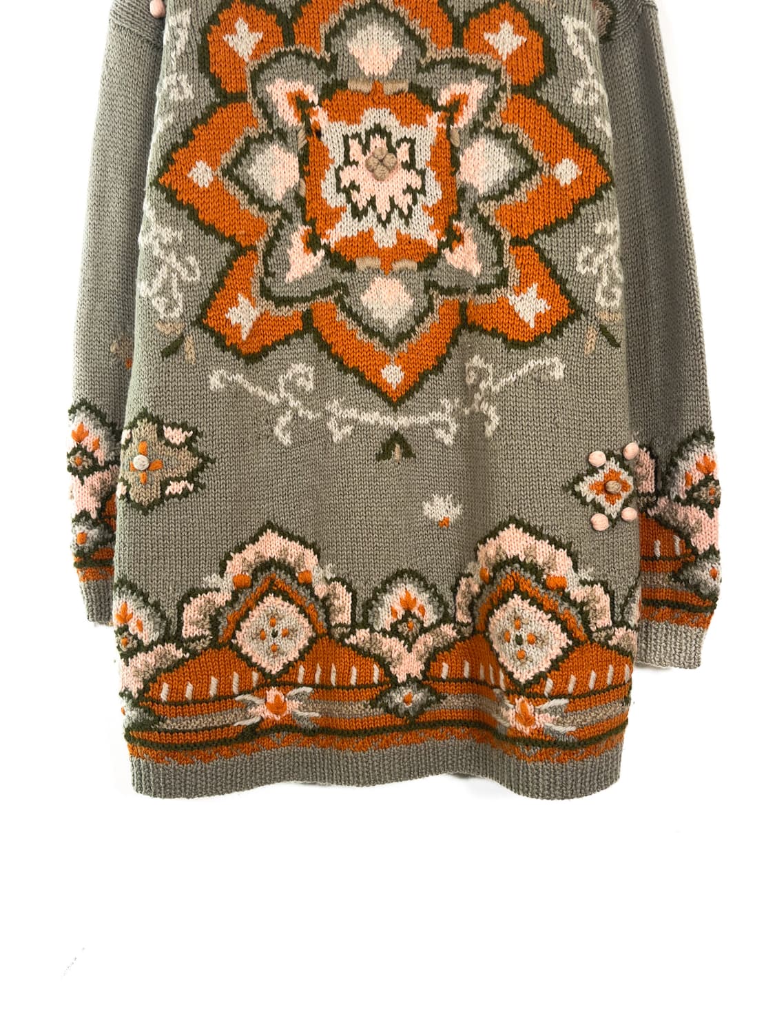 빈티지 플라워 패턴 울 니트 상품이미지3