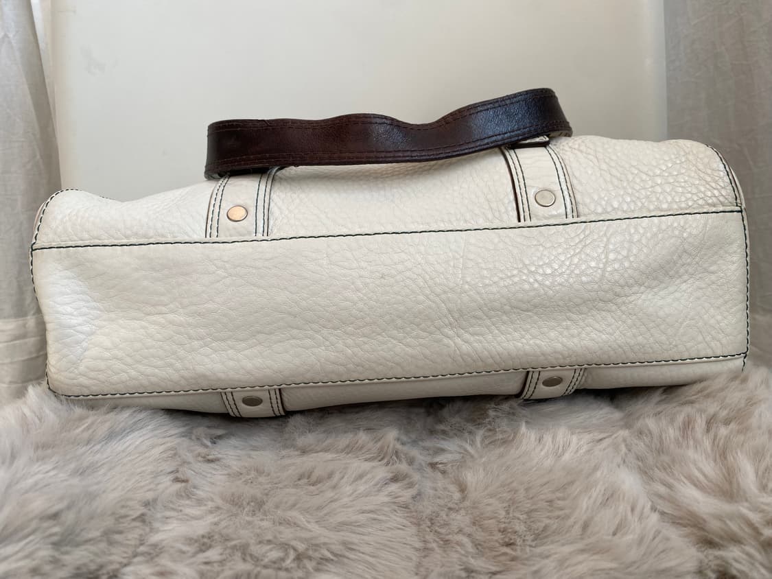 코치 화이트 그린스티치 토트백 상품이미지4