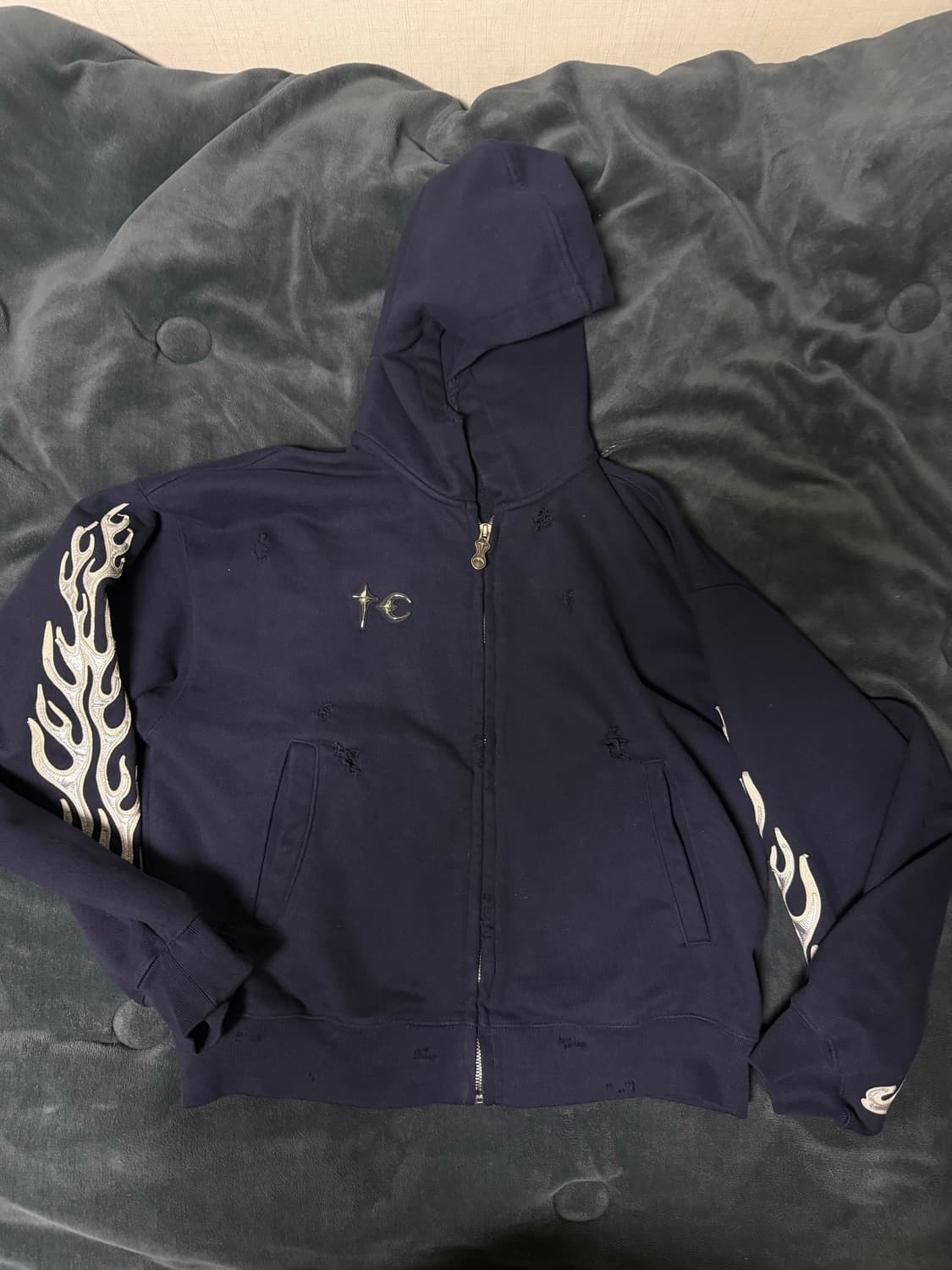 THUG CLUB 플레임 후드 집업 상품이미지3