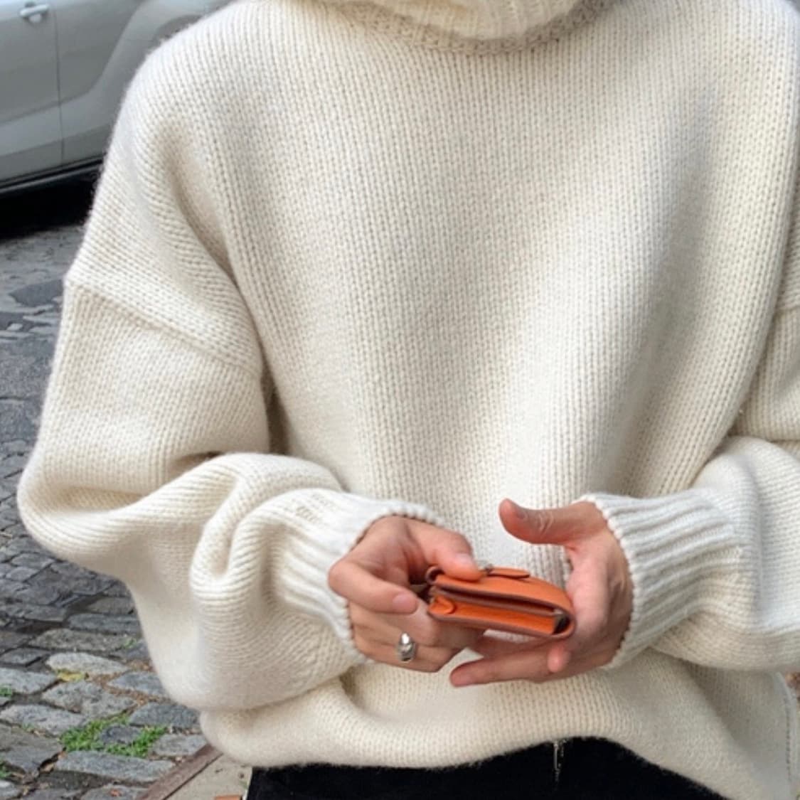 헤이그 헤비 울 스웨터 니트 아이보리 상품이미지2